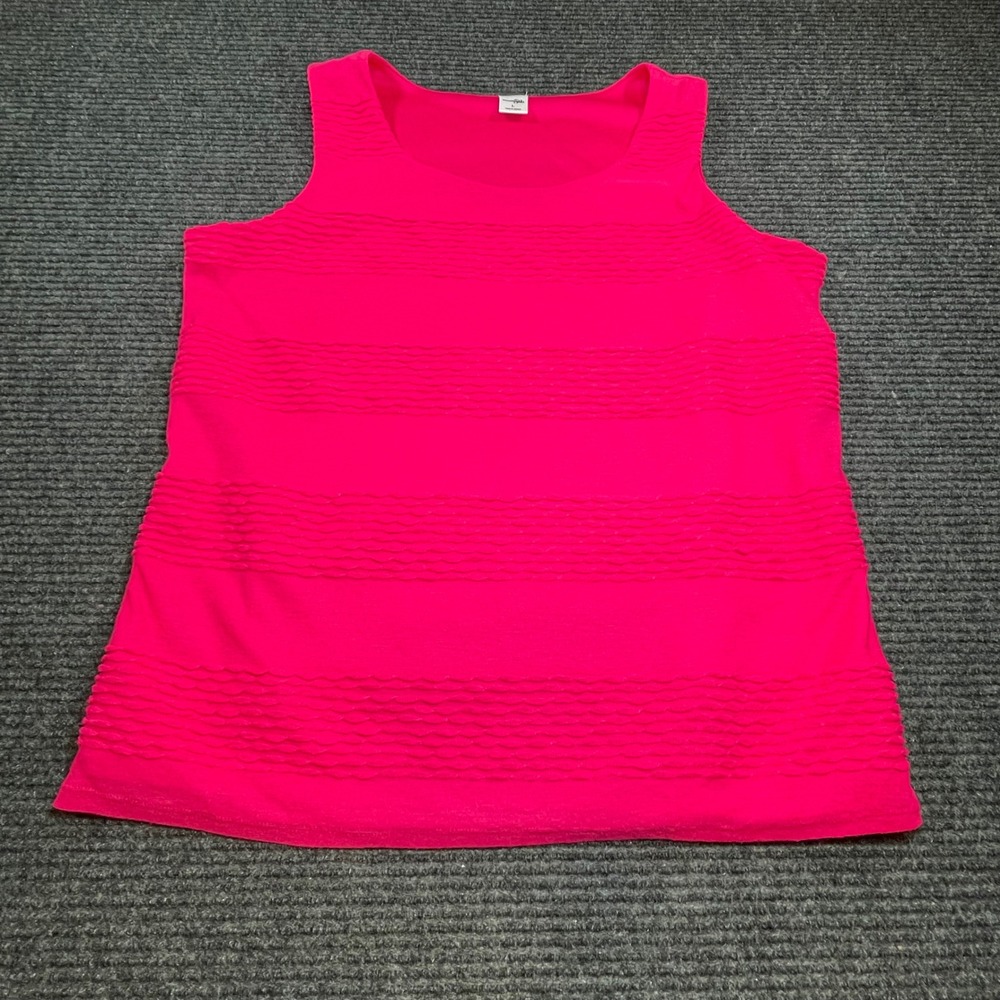 Avenue 5th Saks Fifth Avenue Hot Pink Textured Smocked Sleeveless Tank Top Large